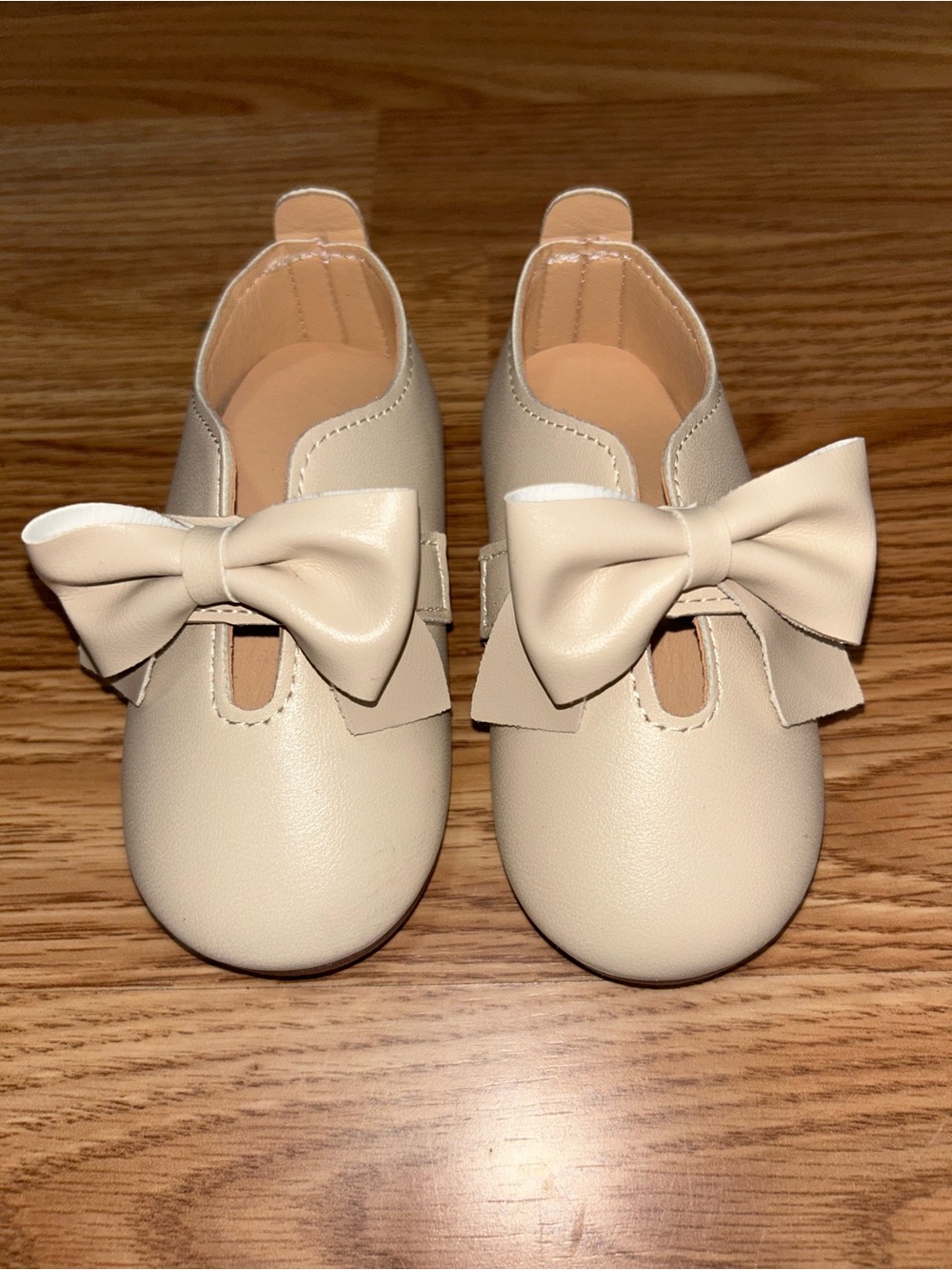 Never worn beige baby girl shoes
